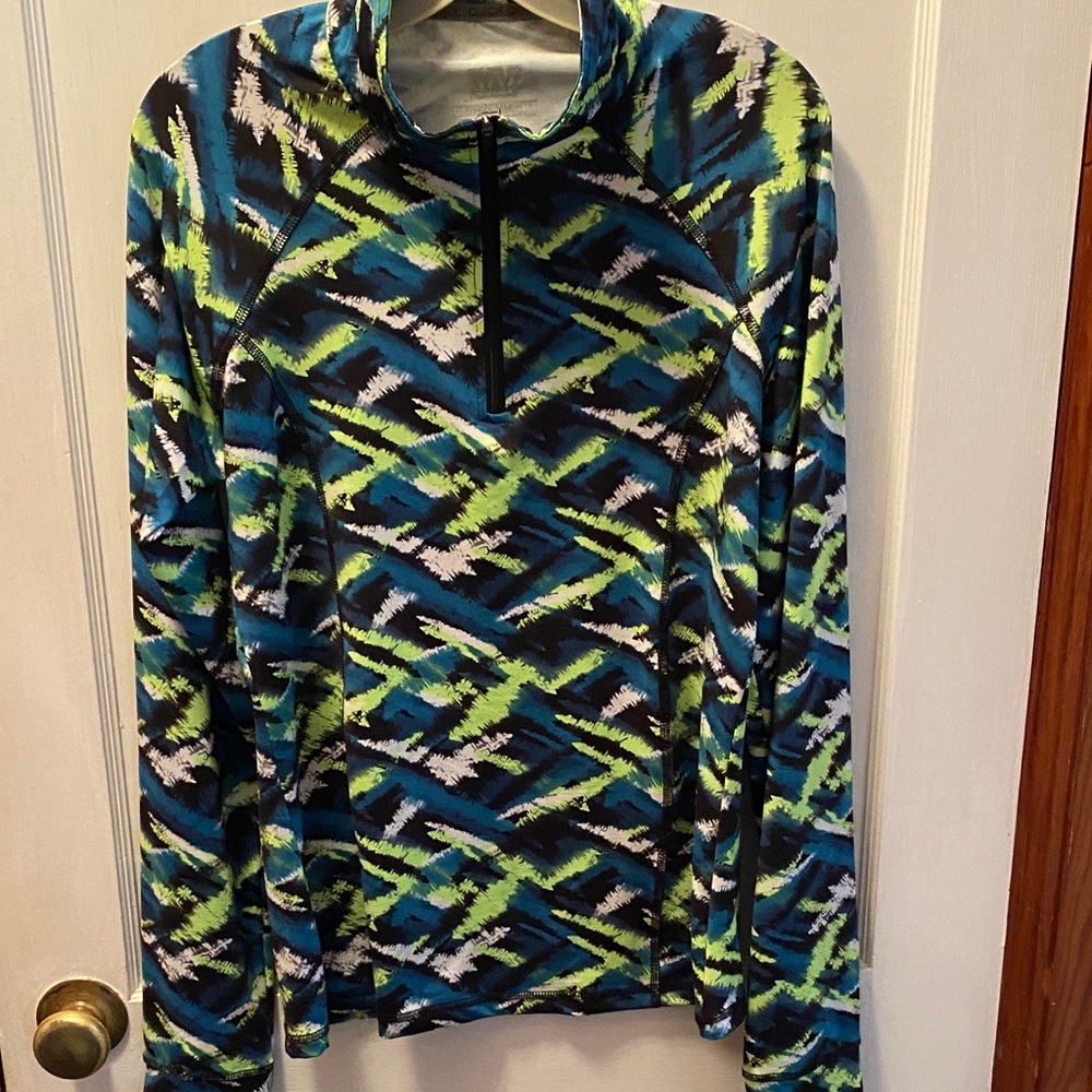 Stylish Women's Patterned Top - Blue, Green, Black sport top